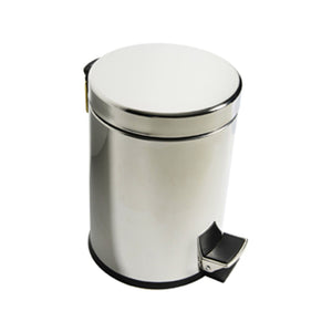 Inda - Pattumiera con coperchio, pedale, soft closing in acciaio lucido 5 lt