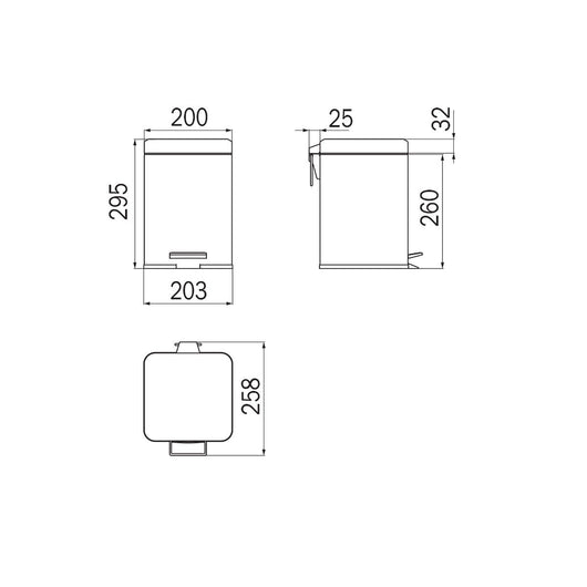 Inda - Pattumiera con coperchio e pedale 6 lt in acciaio lucido