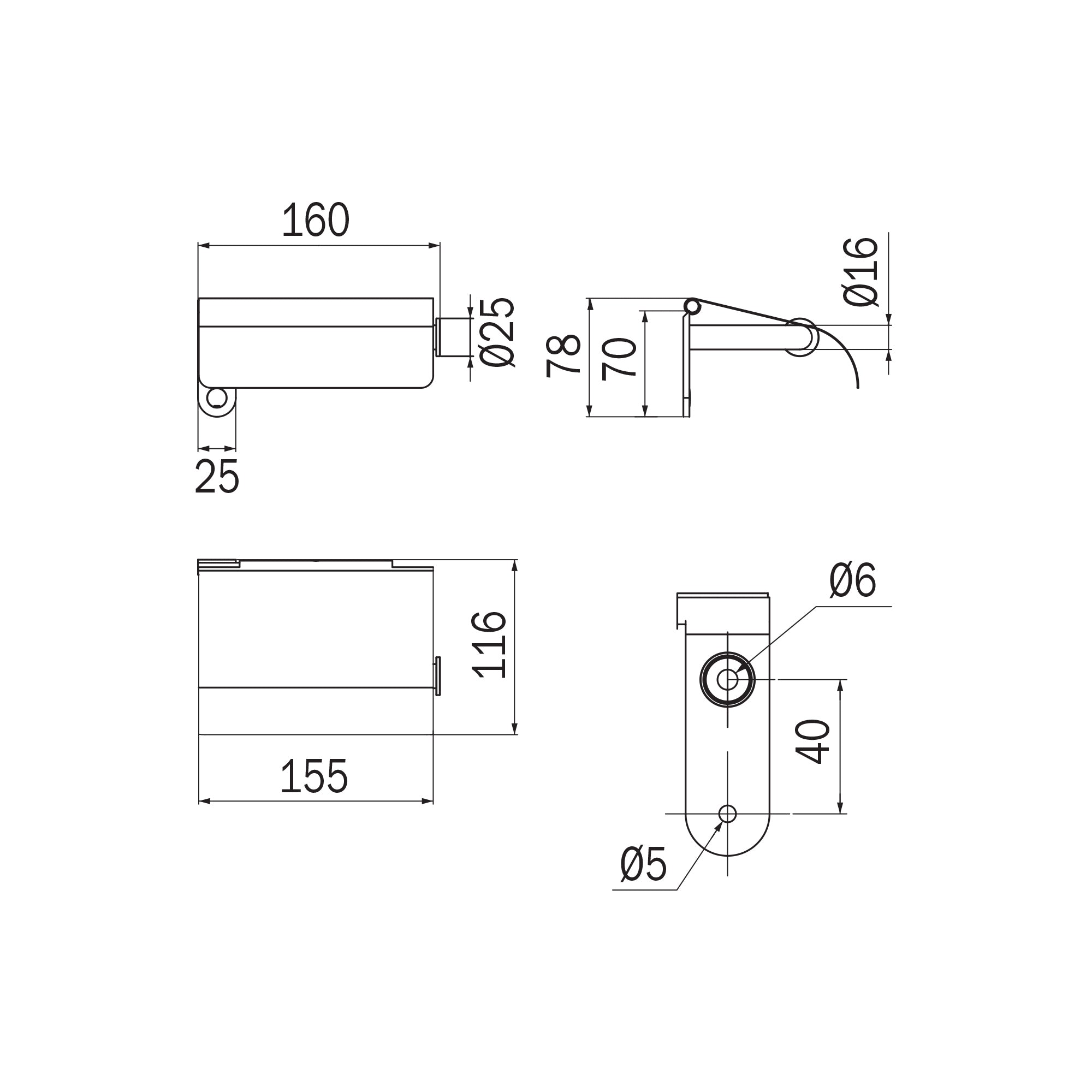 Inda - Portarotolo con coperchio cromo lucido