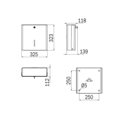 Inda - Portarotolo a parete acciaio lucido