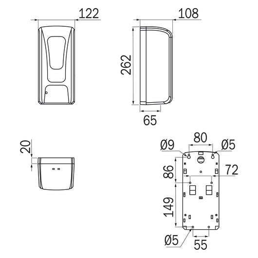 Inda - Dispenser sapone elettrico per sapone liquido bianco