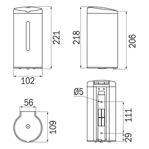 Inda - Dispenser sapone elettrico per sapone liquido cromo lucido / nero