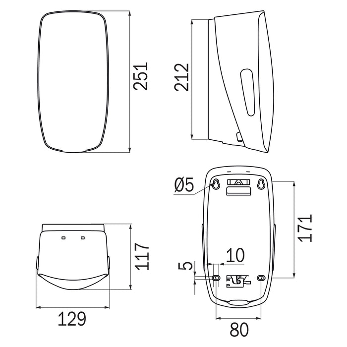 Inda - Dispenser sapone a muro per sapone liquido acciaio spazzolato
