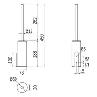 Inda - Scopino bagno da parete My Minilove cromo lucido / interno grigio
