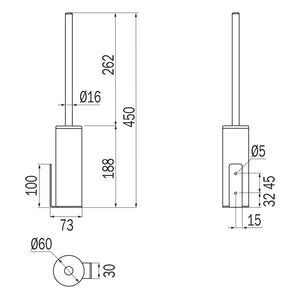 Inda - Scopino bagno da parete My Minilove cromo lucido / interno grigio
