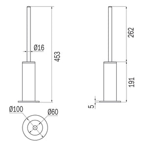 Inda - Scopino bagno da appoggio My Minilove nero opaco / interno grigio
