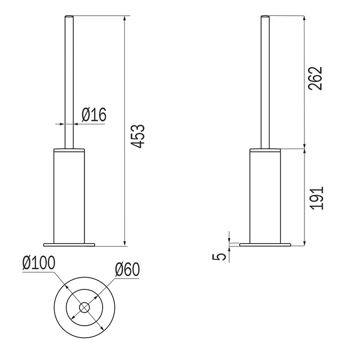 Inda - Scopino bagno da appoggio My Minilove nero opaco / interno grigio