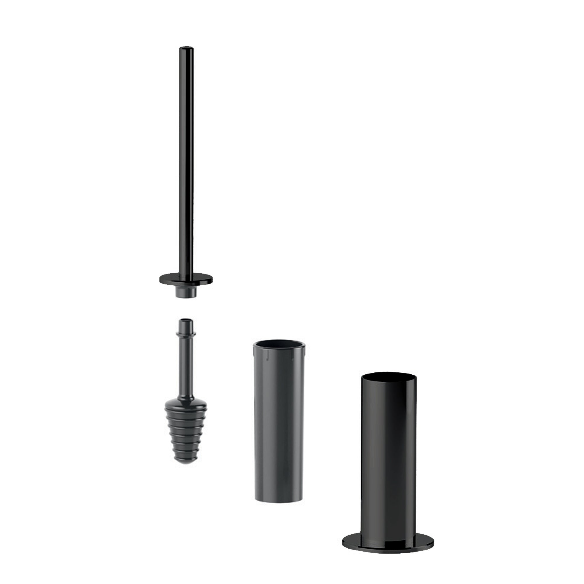 Inda - Scopino bagno da appoggio My Minilove nero opaco / interno grigio