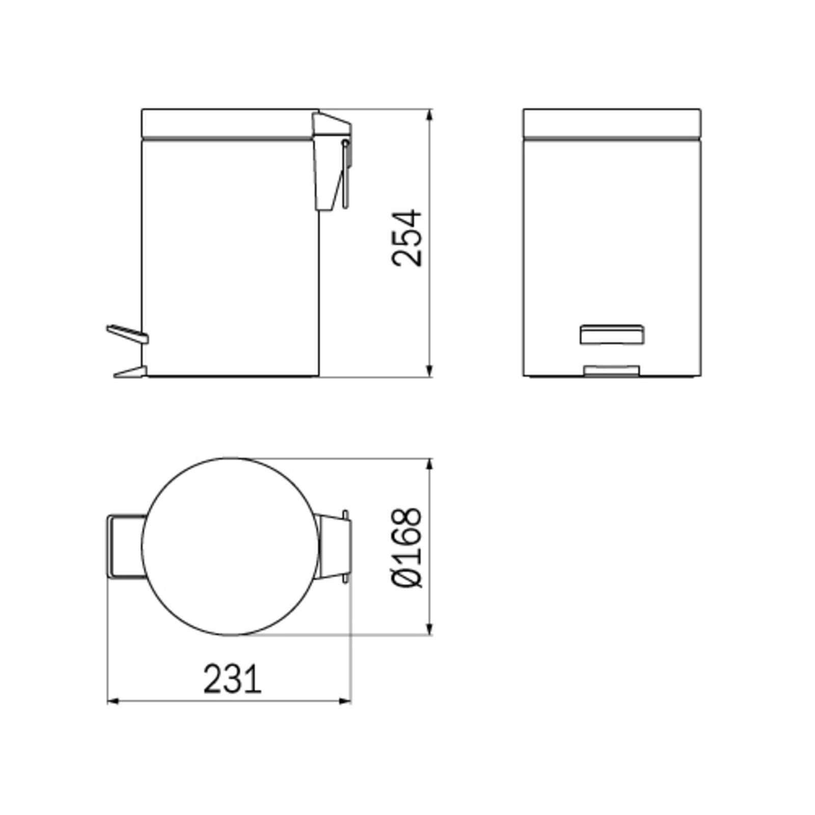 Inda - Pattumiera con coperchio e pedale in acciaio lucido 3 lt