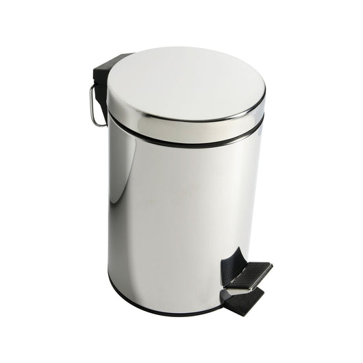 Inda - Pattumiera con coperchio e pedale in acciaio lucido 3 lt
