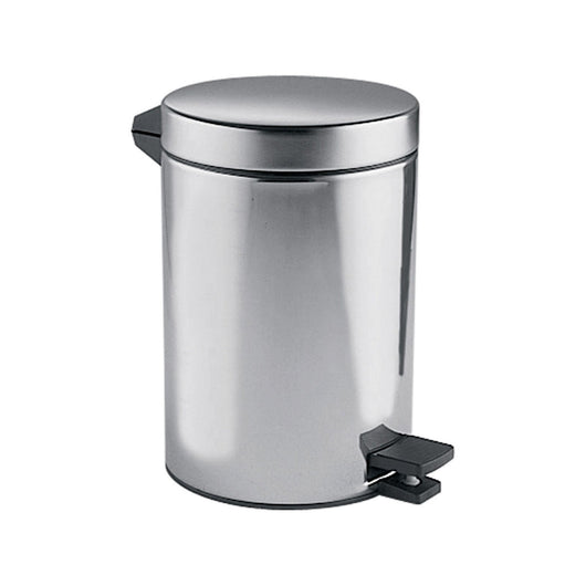 Inda - Pattumiera con coperchio e pedale in acciaio lucido 5 lt