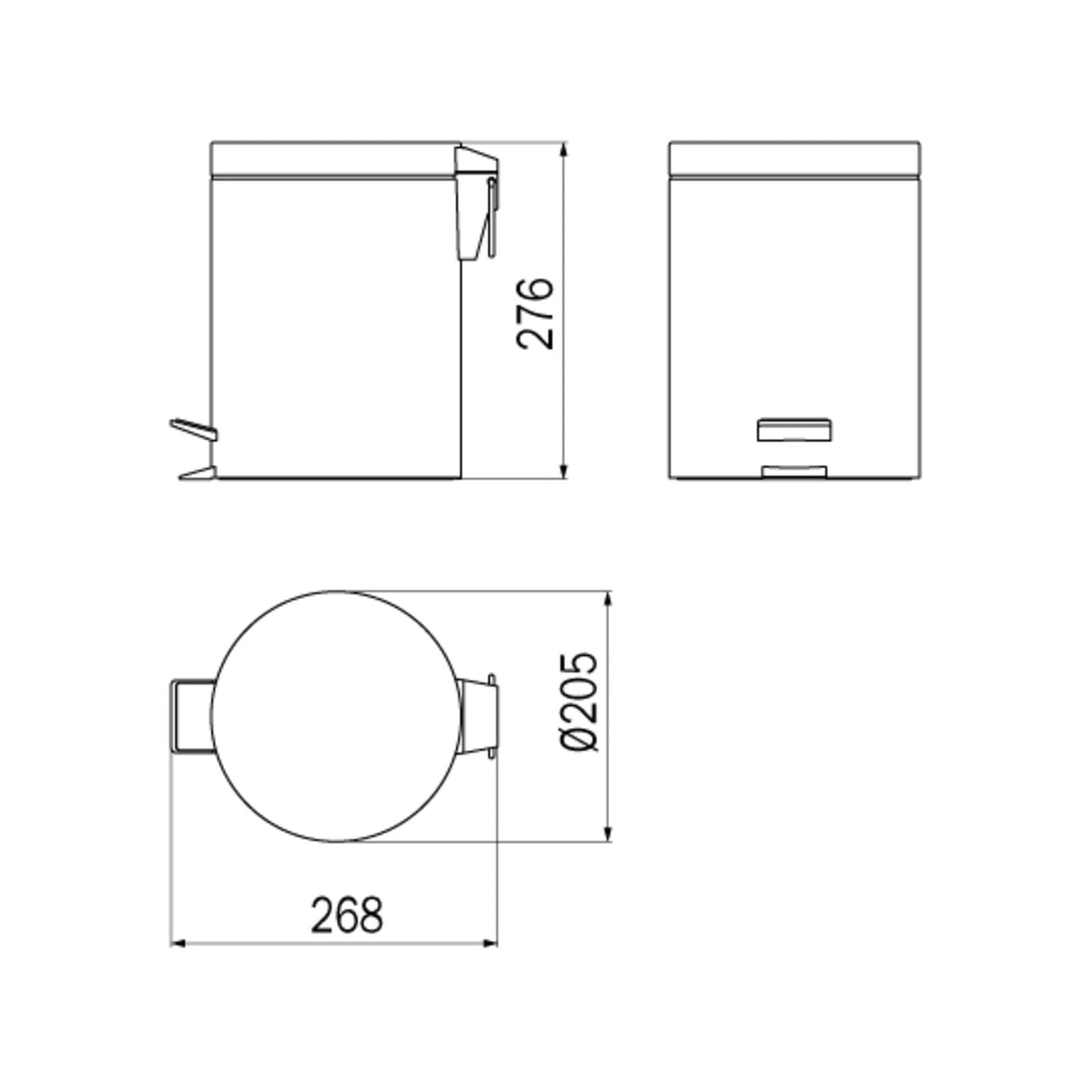 Inda - Pattumiera con coperchio e pedale in acciaio spazzolato 5 lt