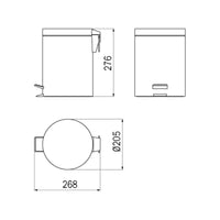 Inda - Pattumiera con coperchio e pedale in acciaio spazzolato 5 lt