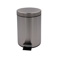 Inda - Pattumiera con coperchio e pedale in acciaio spazzolato 5 lt