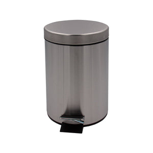 Inda - Pattumiera con coperchio e pedale in acciaio spazzolato 5 lt