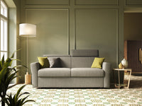 Avalon Divano letto con materasso H18 180 cm (mat. 120x197 cm) giallo