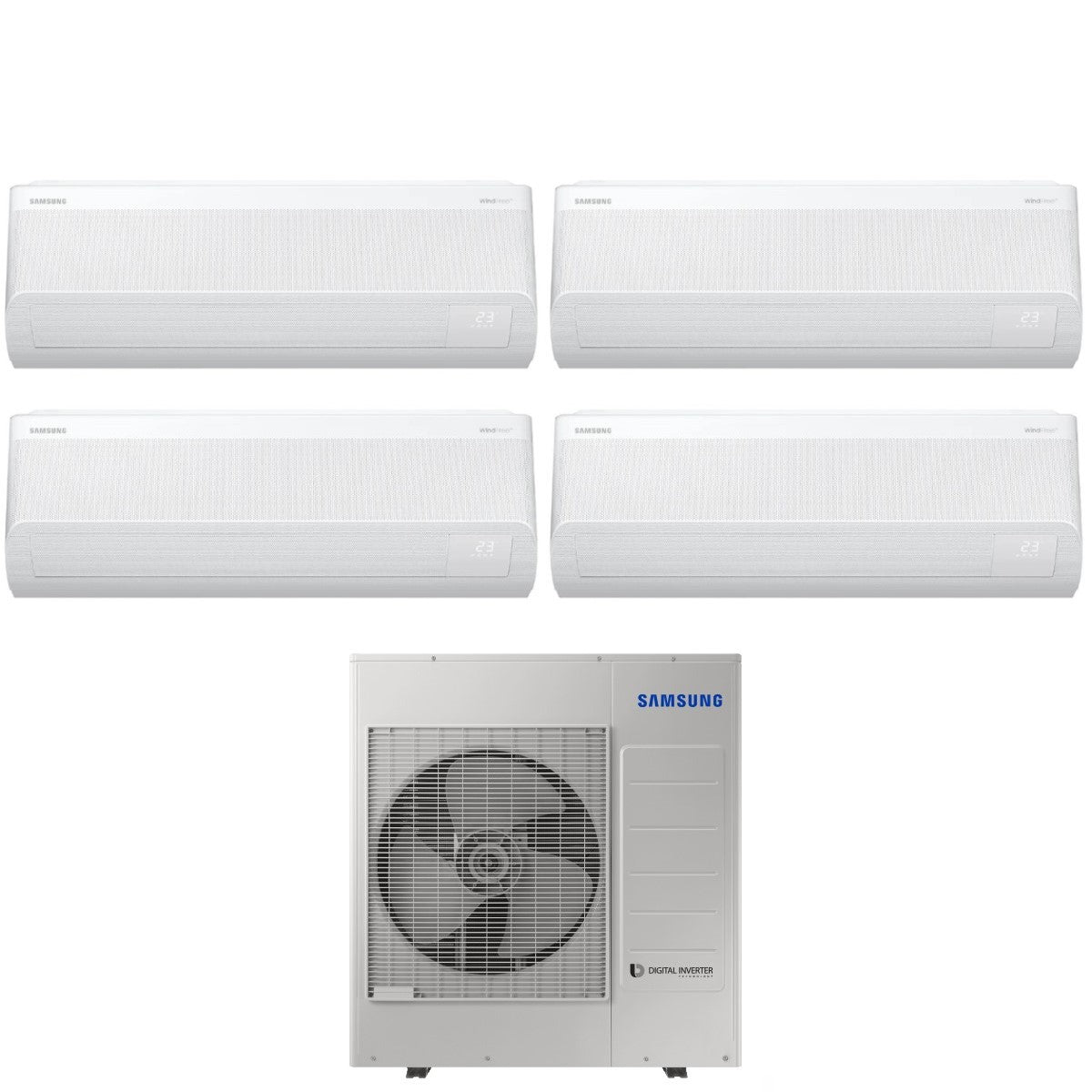 Climatizzatore Condizionatore Samsung Quadri Split Inverter serie WINDFREE AVANT S2 7+9+9+18 con AJ100TXJ5KG R-32 Wi-Fi Integrato 7000+9000+9000+18000