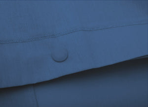 Completo Lenzuola In 100% Cotone In Tinta Unita Made In Italy - Singolo - Avio