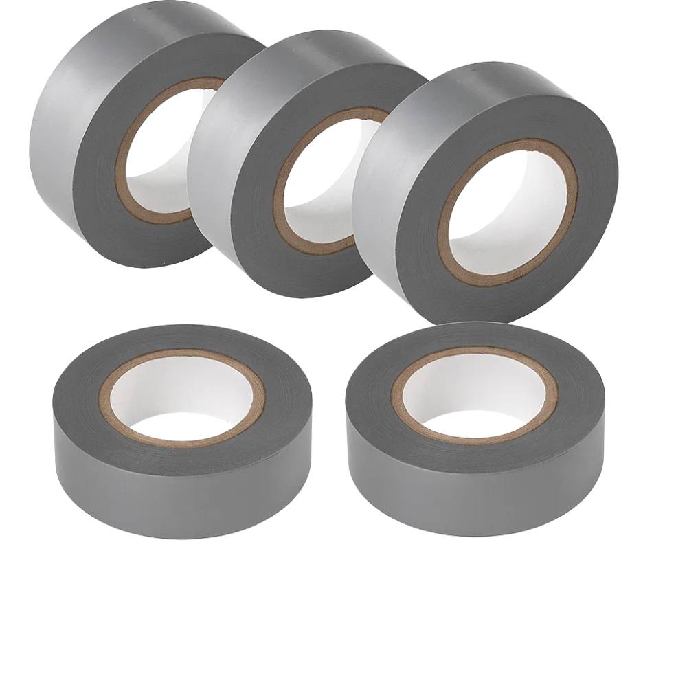 Kit nastro isolante in pvc autoestinguente multicolore per impianti sicuri *** colore grigio, dimensioni 19 mm x 25 m...