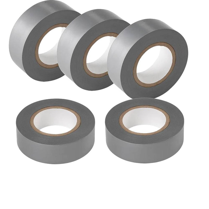 Kit nastro isolante in pvc autoestinguente multicolore per impianti sicuri *** colore grigio, dimensioni 19 mm x 25 m...