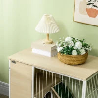 Gabbia per Conigli con Serbatoio d'Acqua e Vassoio Estraibile, in Truciolato, Acciaio e PVC, 78x52.5x76.5 cm