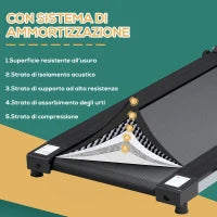 Tapis Roulant Pieghevole con Inclinazione, Tapis Roulant Elettrico Portatile con Schermo LCD, Velocità 1-10 km/h, Ruote, Impugnatura, per Home, Casa e Ufficio, Nero