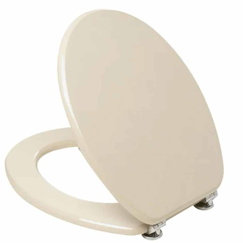 Tavoletta universale legno rivestito con cerniere metallo champagne wc