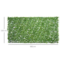 Rotolo di Siepe Artificiale per Balcone e Giardino in PE Verde 300x150cm