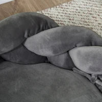 Letto per Cani e Gatti da Interni Imbottito e Lavabile con Cuscino Separato, Ø55x14cm, Grigio