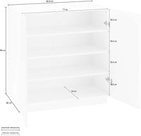 Scarpiera 2 ante L 80.4 x H 86 x P 38 cm 16 paia, grigio