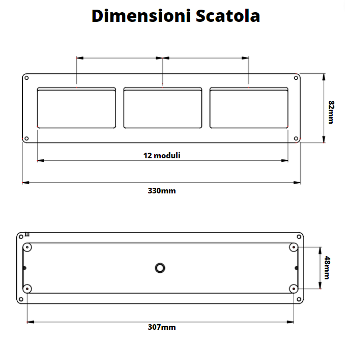 Gewiss scatola parete grigia ip40 12 posti gw27007