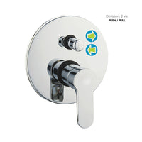 Kit doccia tondo completo di soffione doccetta e miscelatore con deviatore hope