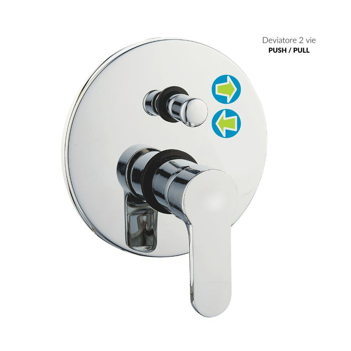 Kit doccia tondo completo di soffione doccetta e miscelatore con deviatore hope