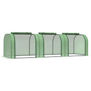 Serra da Giardino a Tunnel in Acciaio e Plastica PP con Porte Avvolgibili, 295x100x80 cm, Verde