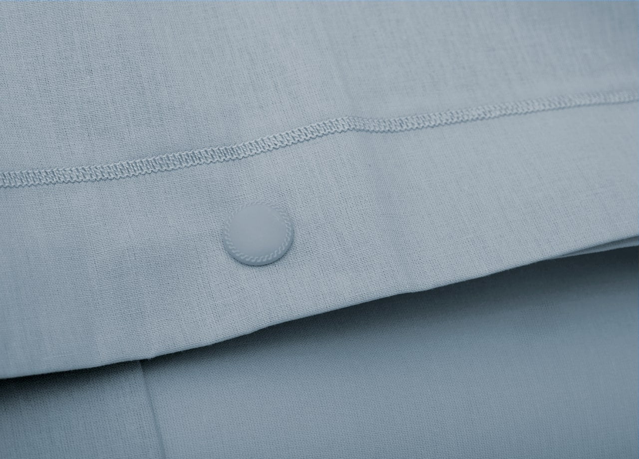 Completo Lenzuola Made In Italy In Puro Cotone Tinta Unita Varie Colorazioni - Maxi - Azzurro