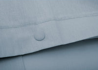 Completo Lenzuola Made In Italy In Puro Cotone Tinta Unita Varie Colorazioni - Singolo - Azzurro