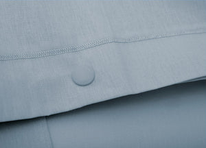 Completo Lenzuola Made In Italy In Puro Cotone Tinta Unita Varie Colorazioni - Singolo - Azzurro