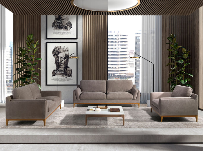 Poltrona in tessuto 123 x 103 x 90 cm colore marrone