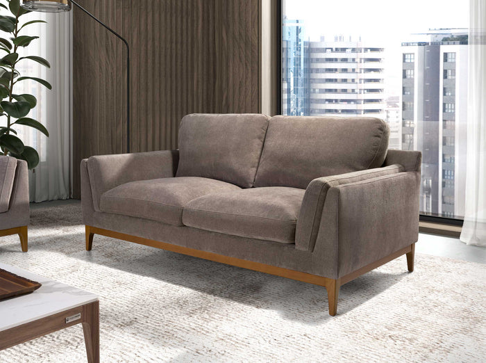 Divano a 2 posti in tessuto 195 x 103 x 90 cm colore marrone