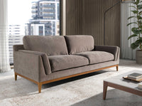 Divano a 3 posti in tessuto 240 x 103 x 90 cm colore marrone