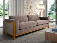 Divano a 3 posti in tessuto 260 x 92 x 88 cm colore marrone