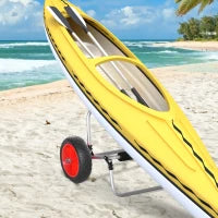 Carrellino da Spiaggia Pieghevole per Kayak e Canoa con Paraurti, in Alluminio e NBR, 70x40x42 cm