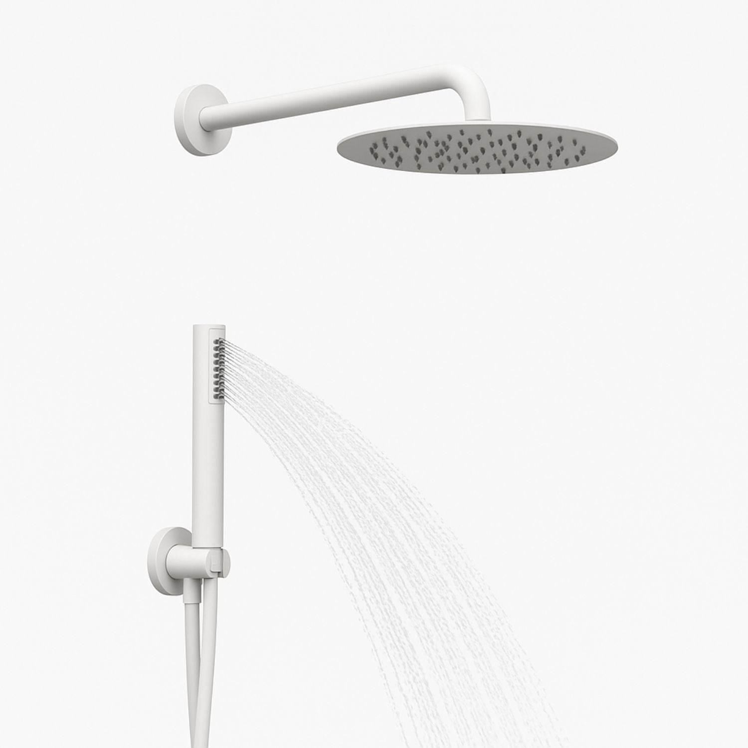 Set per doccia soffione tondo in acciaio inox 250 millimetri color bianco opaco *** finitura- bianco opaco tondo, con...