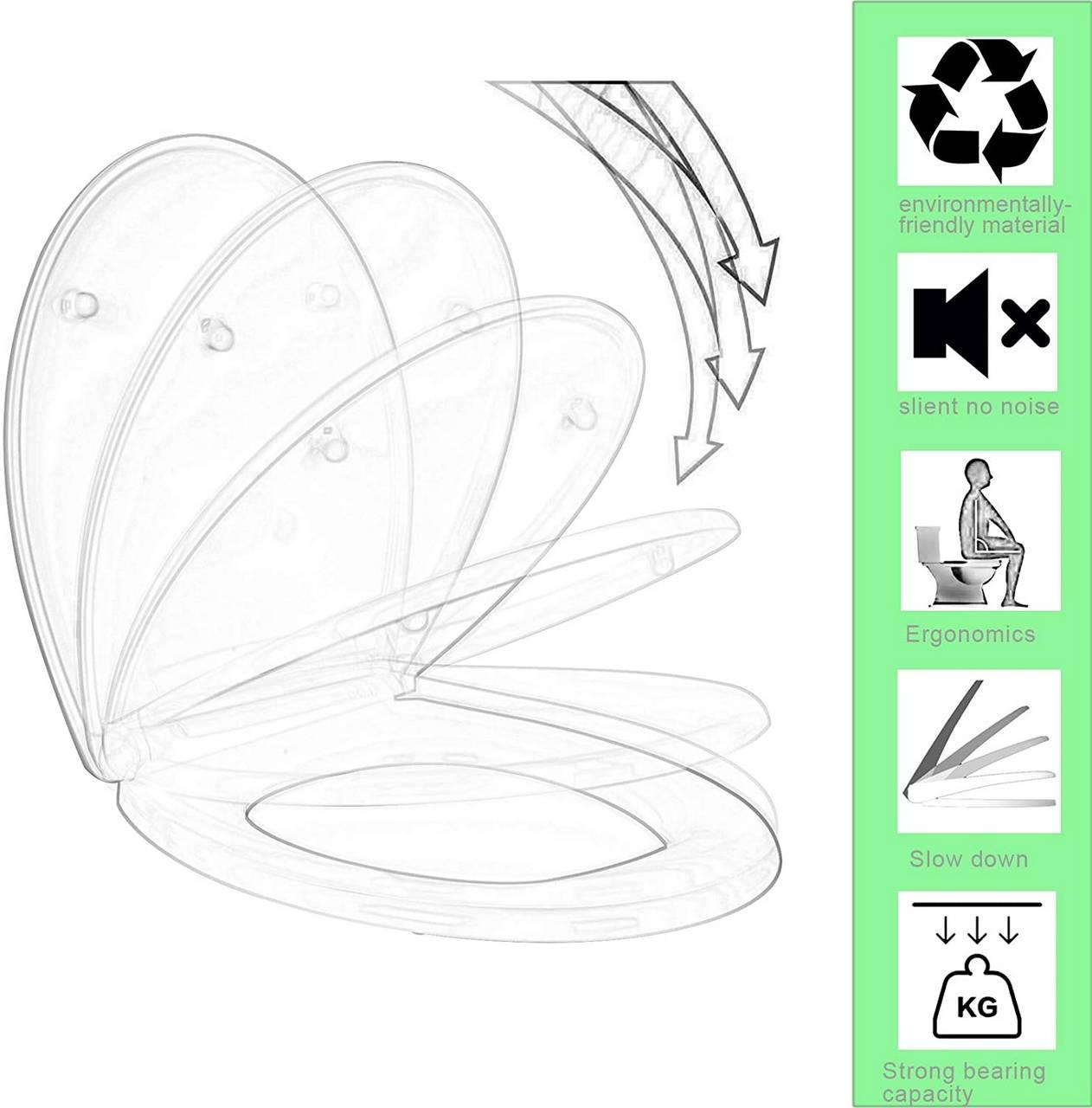Sedili wc sedile wc di alta gamma con abbassamento automatico in plastica fast fix soft close 19_0000718