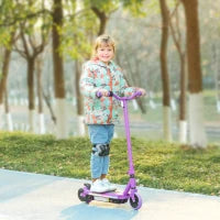 Monopattino elettrico per bambini 6-14 anni, velocità massima 10 km/h, luci LED colorate, freno elettrico, viola