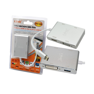 Adattatore Convertitore Audio Video da Type C a HDMI VGA DVI USB 3.0