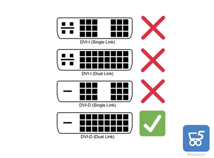 Adattatore DVI-D Dual Link (24 +1) Maschio a HDMI Femmina Bidirezionale 1080P