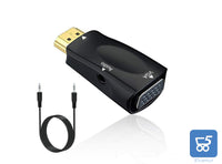 Adattatore HDMI Maschio a VGA Femmina + Cavo Audio Jack 3,5 mm per PC Notebook Monitor FULL HD