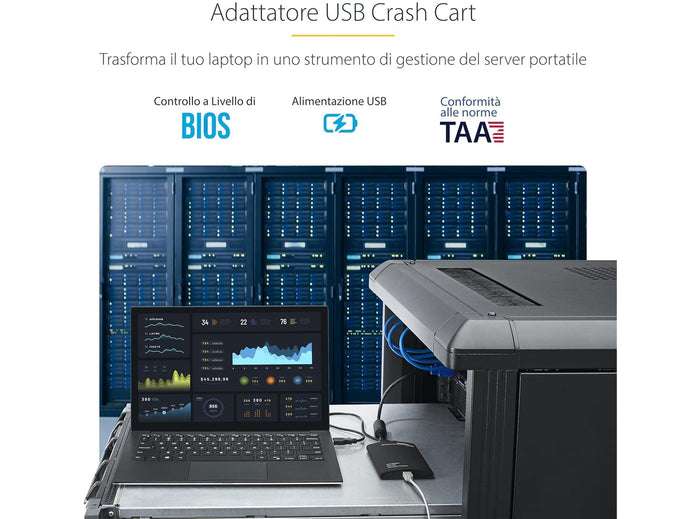 Adattatore KVM Portatile per Laptop StarTech NOTECONS01 – Crash Cart USB 2.0