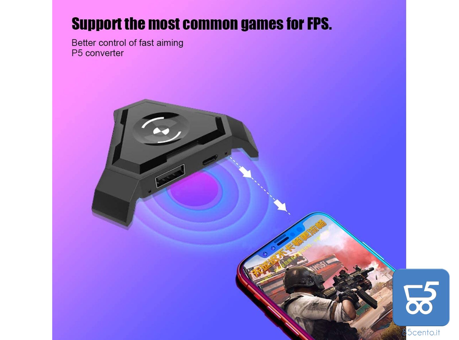 Adattatore Mouse Tastiera per PUBG Console di Gioco PC Android/iOS Plug And Play Bluetooth 4.1